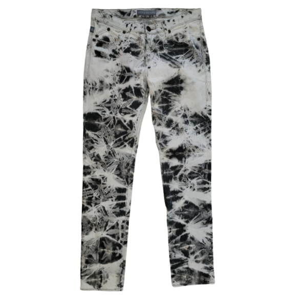 Rock & Republic Tie Dye Berlin Skinny Jeans Black & White Tie Dye Size 10 - Picture 2 of 9